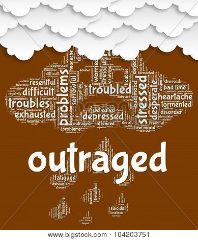 Outraged Word Indicates Angered Words And Text