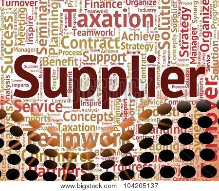 Supplier Word Means Middleman Merchant And Wholesale