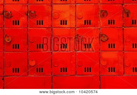 Aged Mailboxes Spain Condominium Wooden Wall Rusty Brass