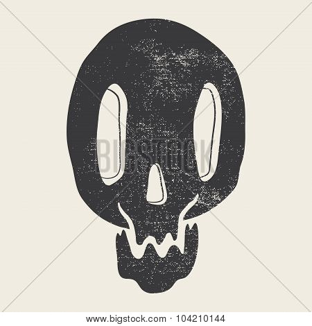 Print Depicting A Skull. Illustration Poster.