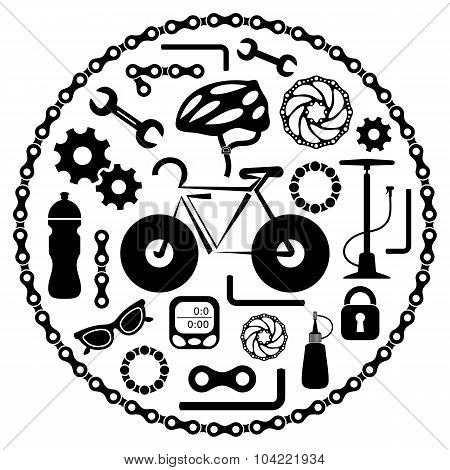 Vector Bike Tools Icons