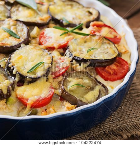 Moussaka (eggplant casserole) - a traditional Greek dish