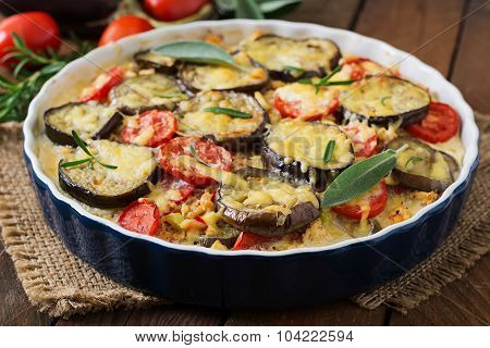 Moussaka (eggplant casserole) - a traditional Greek dish