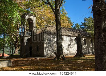 Church and Park in Town of Metsovo, Epirus