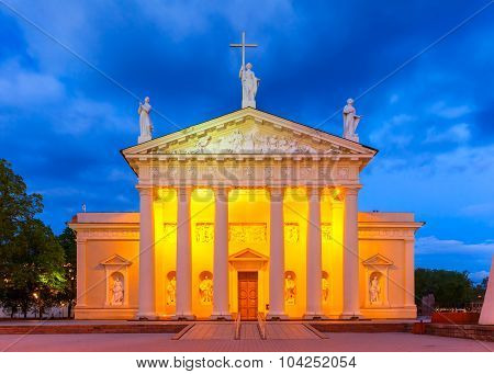 Cathedral of Vilnius in the evening, Lithuania.