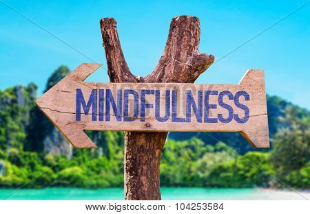 Mindfulness arrow with beach background