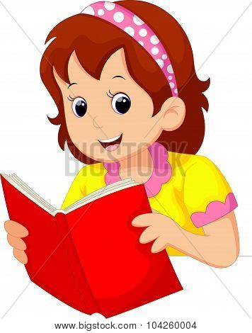 Young girl reading a book