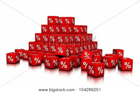 Red percent cubes