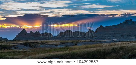 Beautiful Sunset Badlands National Park South Dakota