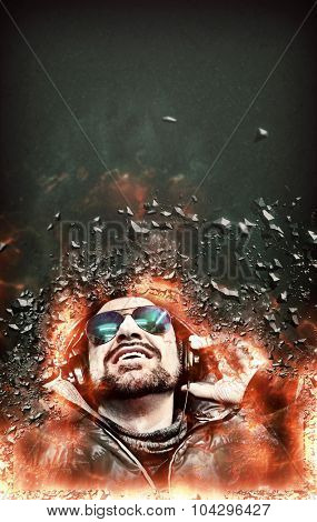 Crazy Dj Abtract background for your metal music event flyer. 