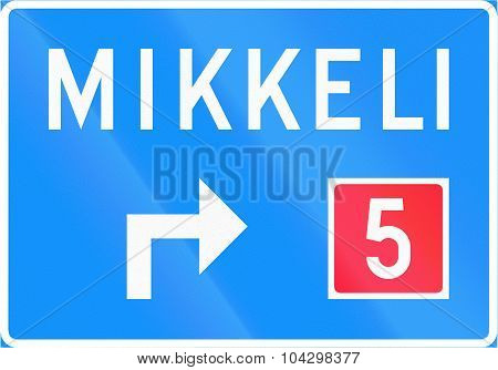 Advance Direction Sign In Finland - Type A