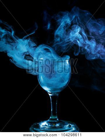 Blue Smoke In The Glass. Halloween.
