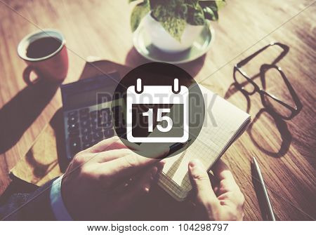 Fifteenth Appointment Memo Schedule Calendar Plan Concept