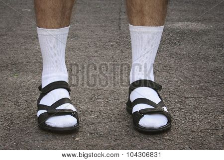Men's Feet In Sandals