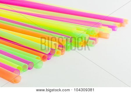 Vibrant Colors Drinking Straws Plastic Type