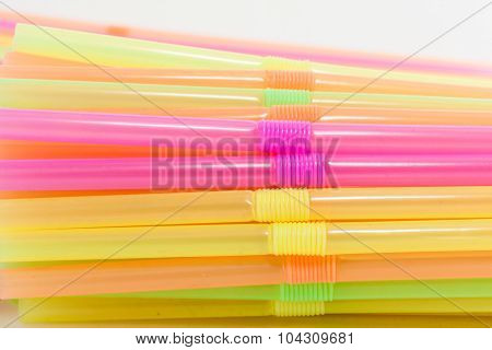 Vibrant Colors Drinking Straws Plastic Type