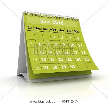 June 2016 Calendar
