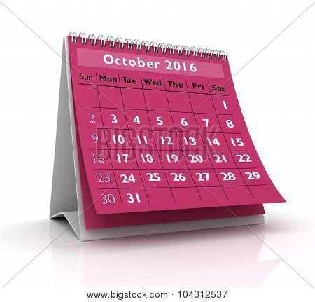 October 2016 Calendar