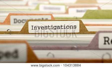 Investigations Concept on File Label.