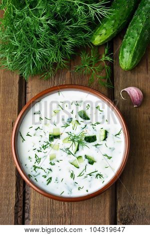 Tarator Soup And Fresh Vegetables