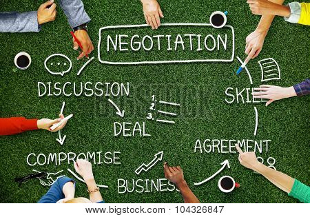 Negotiation Cooperation Discussion Collaboration Contract Concept