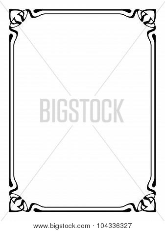 art nouveau black ornamental decorative frame