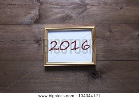 Golden Picture Frame With Copy Space And Text 2016