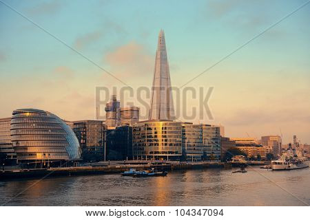 LONDON, UK - SEP 27: The Shard and urban architecture on September 27, 2013 in London, UK. the Shard is currently the tallest building in the European Union