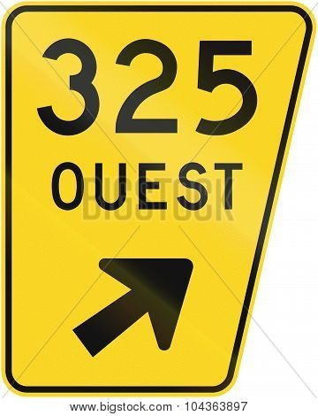 Road Number To The Right In Canada