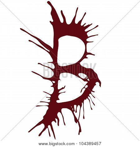 Dripping blood ink fonts the letter B