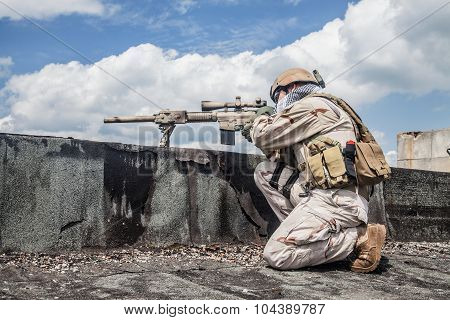 Navy SEAL in action