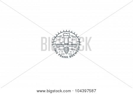 Vintage retro line badge. Beer logo.