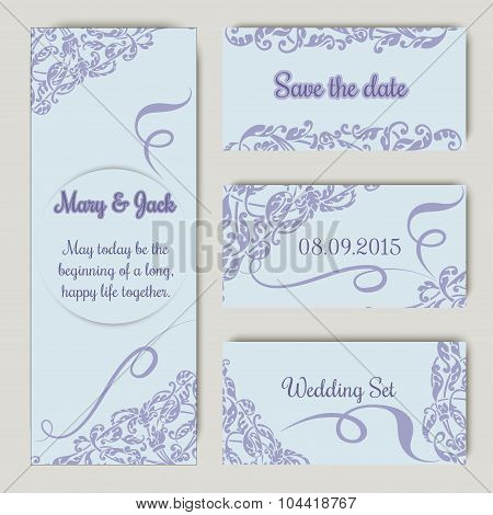 Wedding set in lavender color