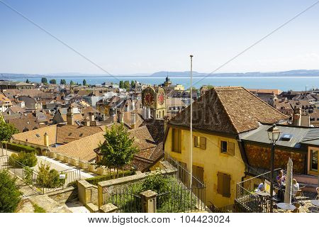 Aerial View To The City Of Neuchatel