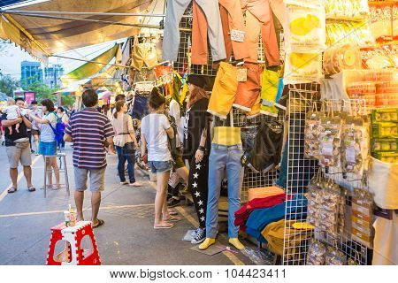 BANGKOK - OCTOBER 10: Tourist shopping in Chatuchak weekend market on October 10 2015 in Bangkok Thailand Open 8am - 6pm Sat Sun It is the largest market in Thailand