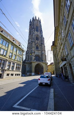 The Cathedral Of St. Nicholas In Fribourg