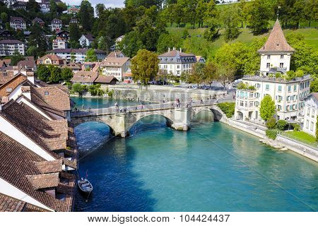 The River Aare Flows Through The City