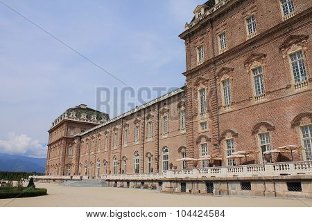 VENARIA REALE, IT - AUGUST 20, 2015: Facade of Venaria Reale Palace