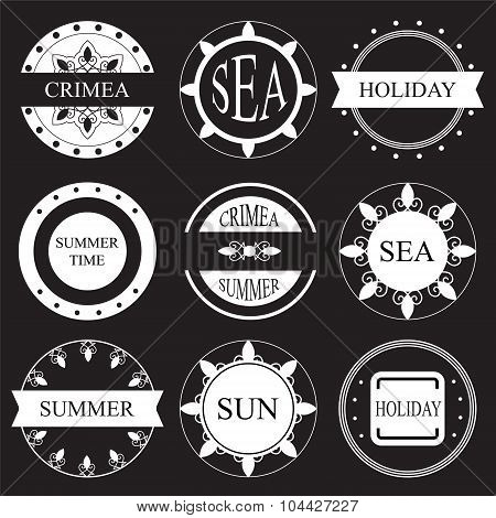 Retro Vintage Insignias Or Logotypes Set. Vector Design Element