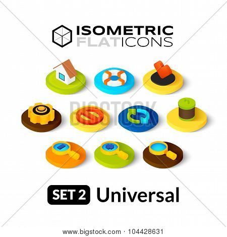 Isometric flat icons set 2