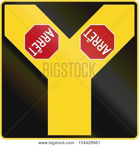Y Intersection With Stop In Canada