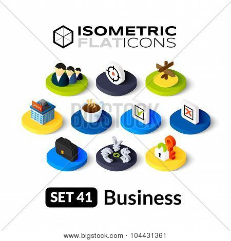 Isometric flat icons set 41