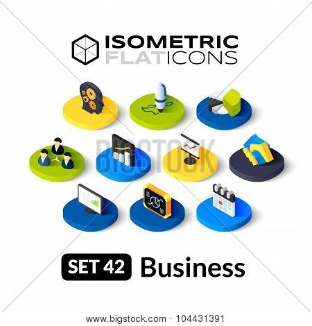 Isometric flat icons set 42