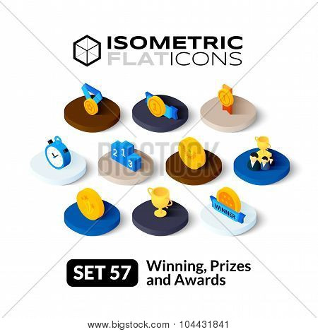 Isometric flat icons set 57
