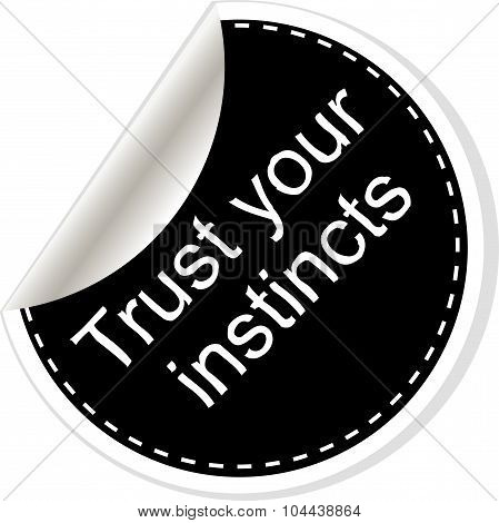Trust Your Instincts. Inspirational Motivational Quote. Simple Trendy Design. Black And White Sticke