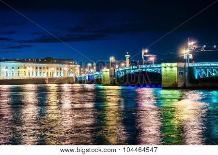 Beautiful night view of Saint-Petersburg, Russia