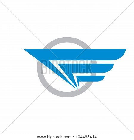 Wing and circle - vector logo concept illustration. Abstract wing logo. Transport logo. Travel logo.