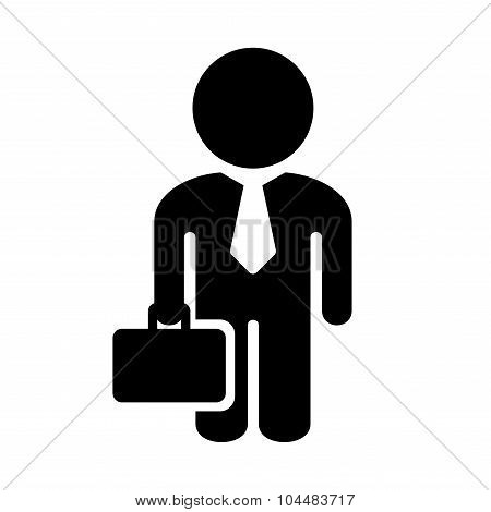Businessman Simple Icon on White Background. Vector