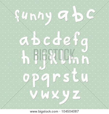 Vector Funny Lowercase English Alphbet