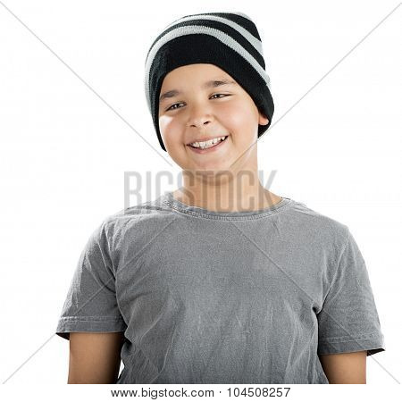 Happy Child Wearing Beanie